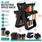 18-Jar Rotating Spice Rack – Organized, Accessible & Stylish Kitchen Storage