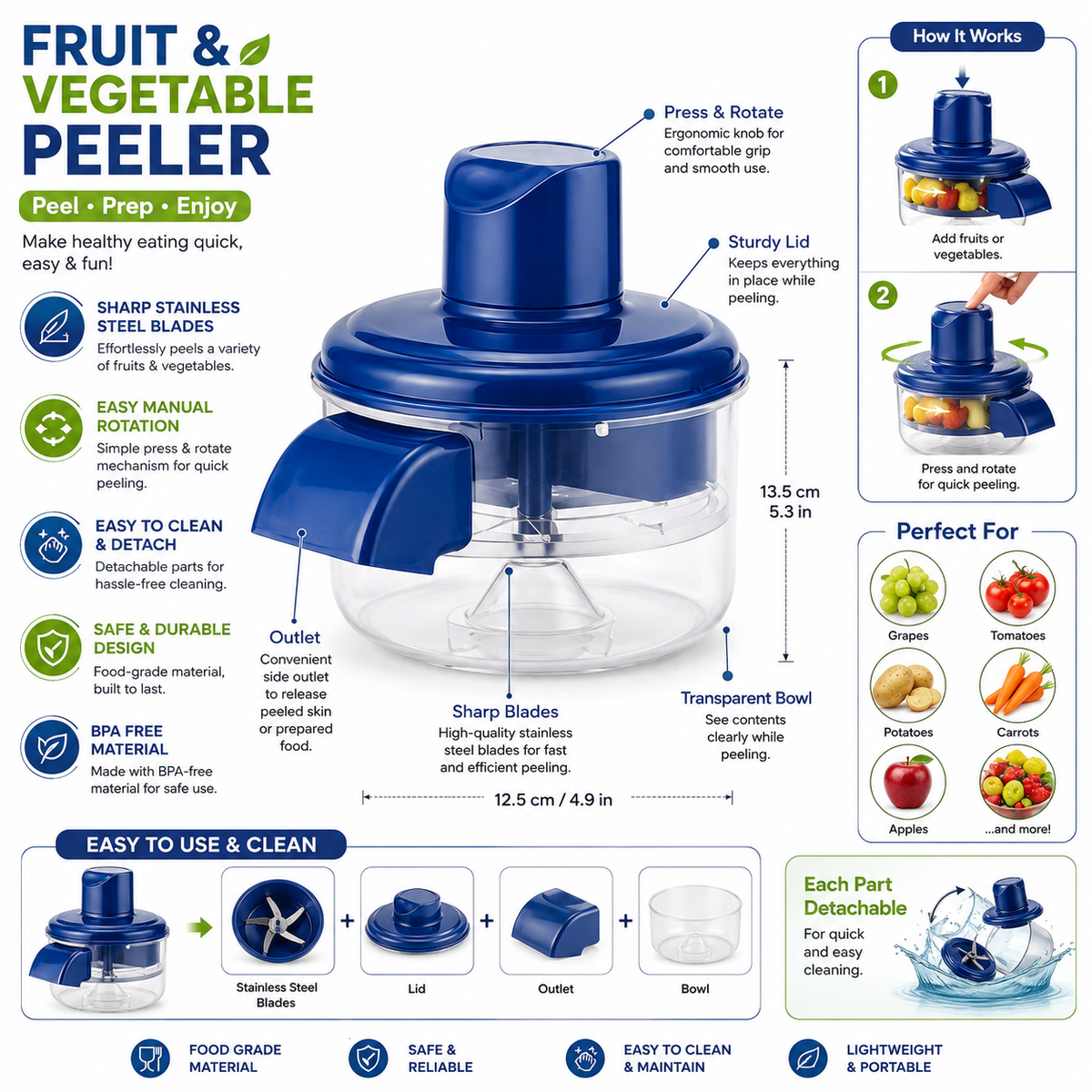 Fruit & Vegetable Peeler – Sharp, Effortless & Versatile Kitchen Peeling Tool