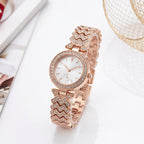 Elegant Women's Quartz Watch with Diamond Alloy Design for Timeless Beauty & Style