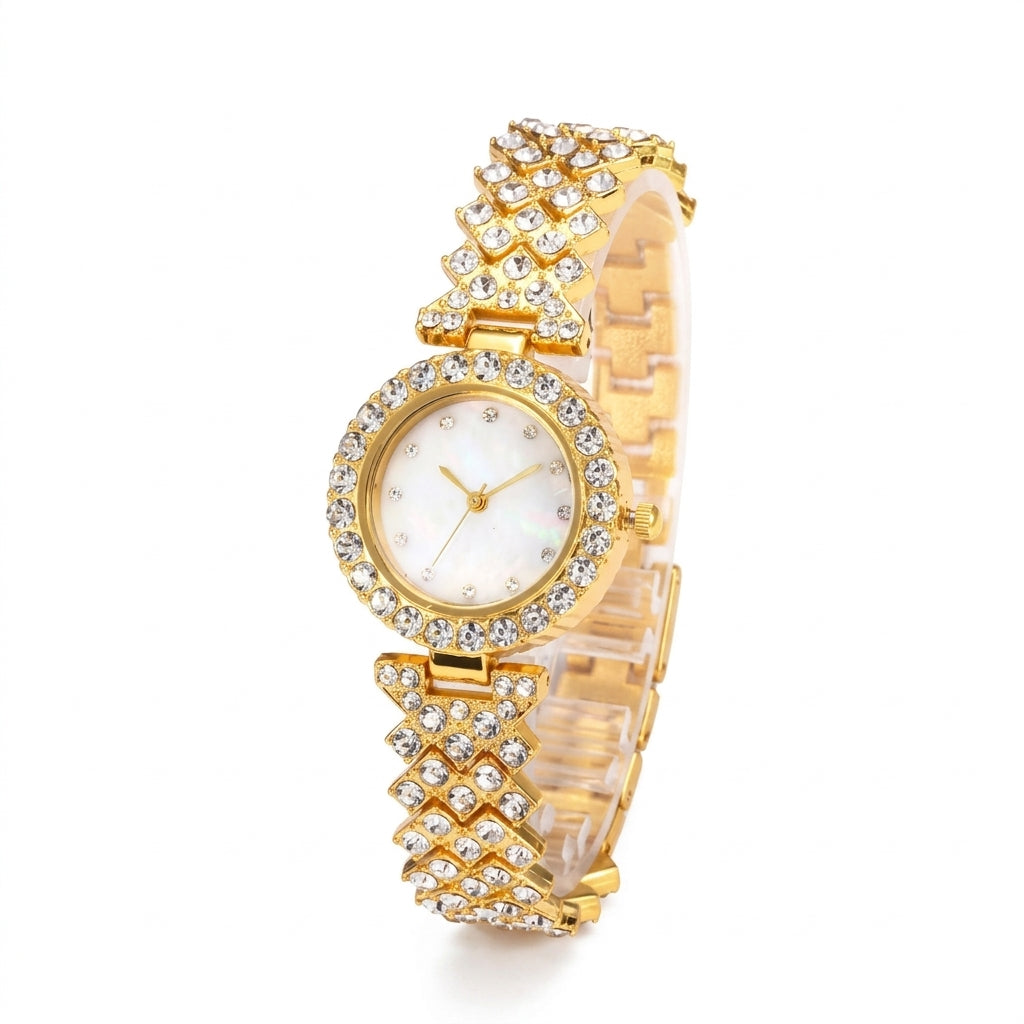 Elegant Women's Quartz Watch with Diamond Alloy Design for Timeless Beauty & Style